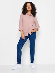 M&Co Petite Textured Turn Back Sleeve Shirt - Bild 3 von 5
