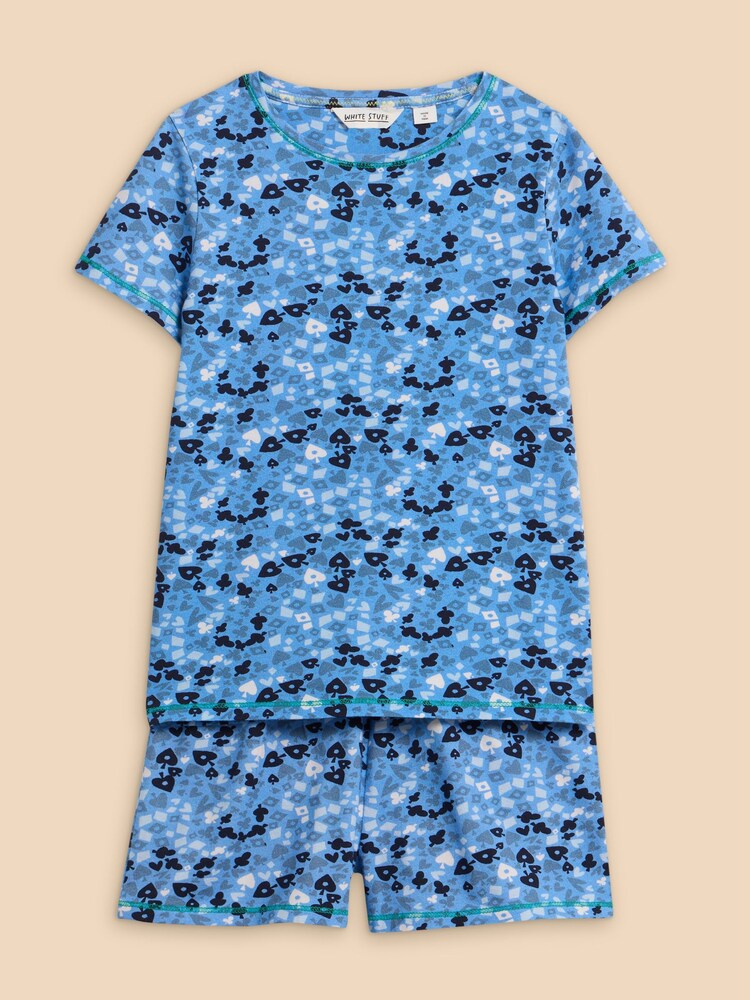 White Stuff Blue Short Pyjama Set - Image 1 of 3