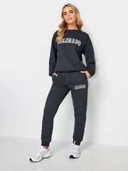 PixieGirl Petite Blue 'Colorado' Slogan Joggers - Image 1 of 4