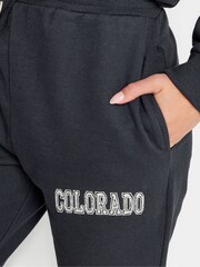 PixieGirl Petite Blue 'Colorado' Slogan Joggers - Image 4 of 4