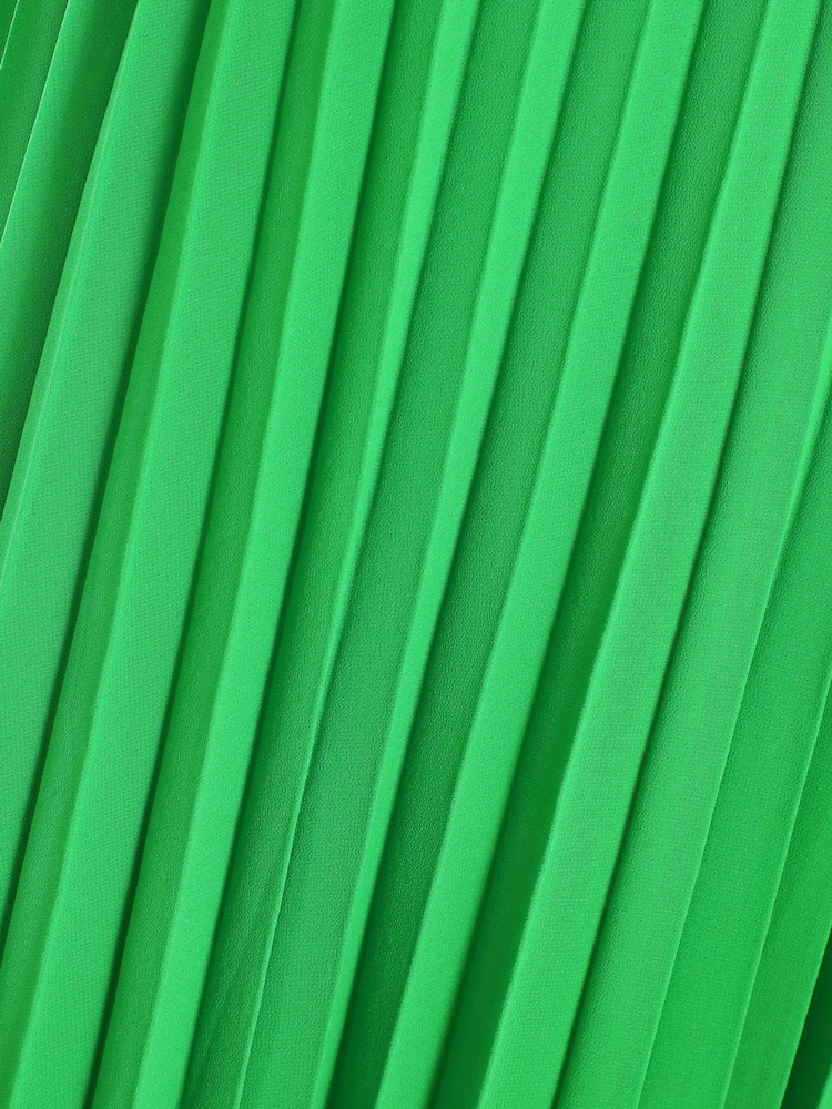 Quiz Green Pleated Chiffon Key Hole Neck Detail Midaxi Dress - Image 4 of 4