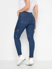 PixieGirl Petite Blue Patch Pocket Skinny Utility Jeans - Image 3 of 4