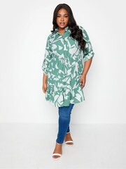 Yours Curve Green Shirt Tunic Dress - Image 1 of 4