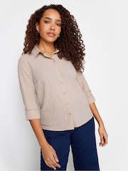 M&Co Natural Textured Turn Back Sleeve Shirt - Image 1 of 5