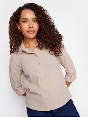 M&Co Natural Textured Turn Back Sleeve Shirt - Image 2 of 5