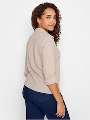 M&Co Natural Textured Turn Back Sleeve Shirt - Image 4 of 5