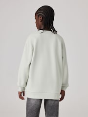 smALLSAINTS Mint Green 100% Cotton Logo Embroidered Crew Sweatshirt - Image 2 of 7