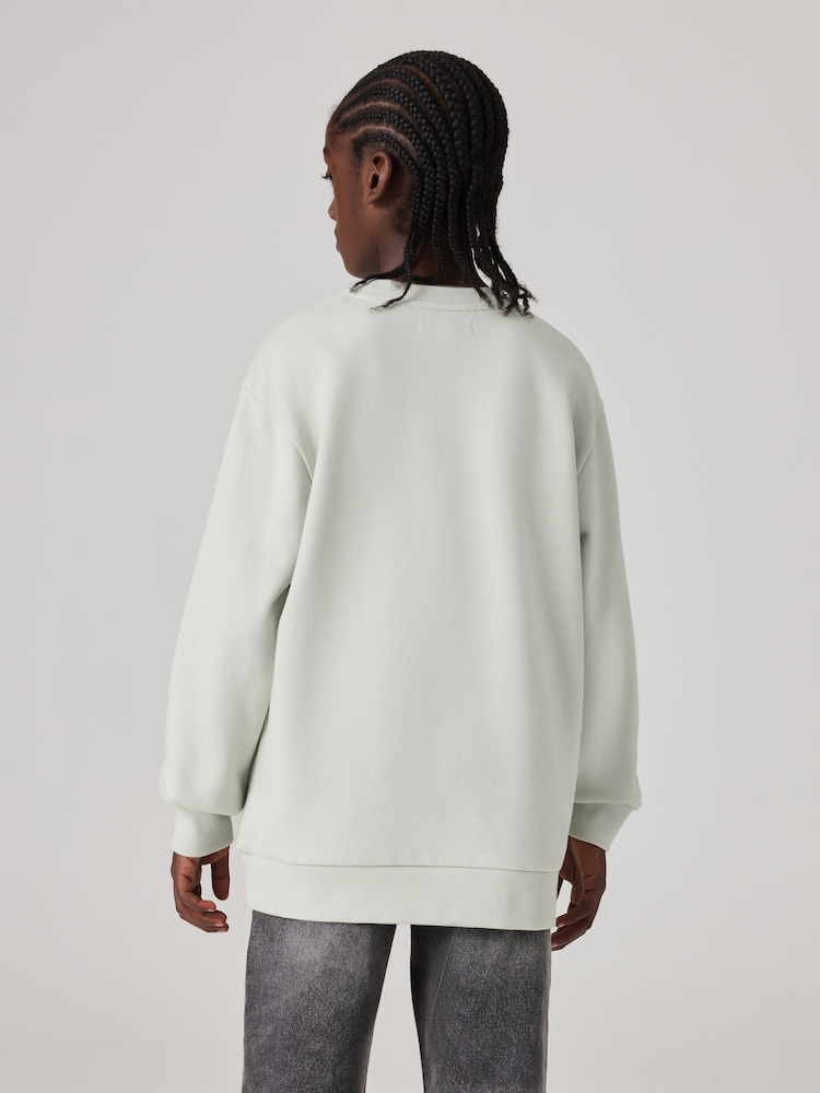 smALLSAINTS Mint Green 100% Cotton Logo Embroidered Crew Sweatshirt - Image 2 of 7