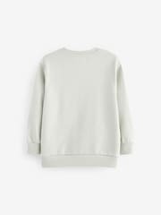 smALLSAINTS Mint Green 100% Cotton Logo Embroidered Crew Sweatshirt - Image 6 of 7