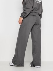 PixieGirl Petite Grey 100% Cotton Wide Leg Hem Detail Joggers - Image 3 of 4