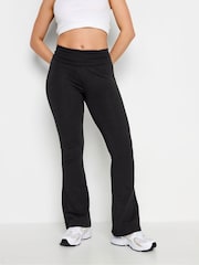 PixieGirl Petite Black Fold Over Waist Flared Leggings - Image 3 of 5