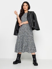 PixieGirl Petite Blue Tiered Midi Dress - Image 2 of 4