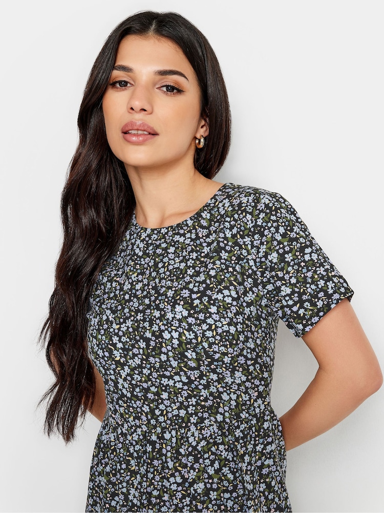 PixieGirl Petite Blue Tiered Midi Dress - Image 4 of 4