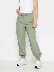 PixieGirl Petite Sage Green Cuffed Cargo Trousers - Image 3 of 4