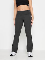 PixieGirl Petite Charcoal Grey Fold Over Waist Flared Leggings - Image 2 of 3
