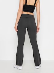 PixieGirl Petite Charcoal Grey Fold Over Waist Flared Leggings - Image 3 of 3