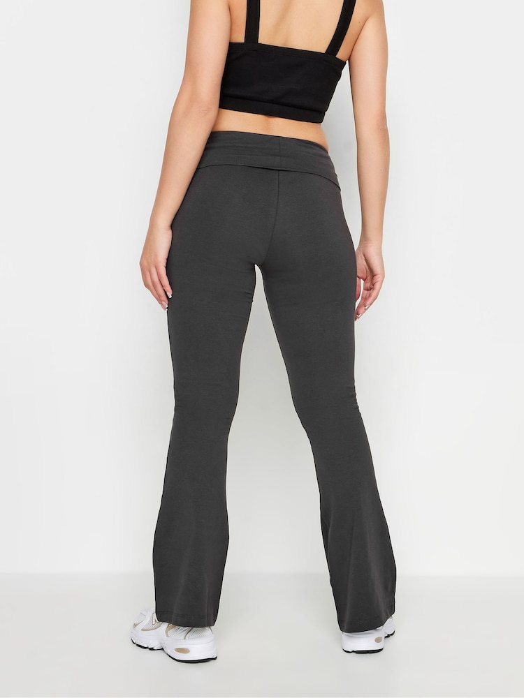 PixieGirl Petite Charcoal Grey Fold Over Waist Flared Leggings - Image 3 of 3