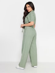 PixieGirl Petite Green 100% Cotton Utility Washed Jumpsuit - Image 3 of 4