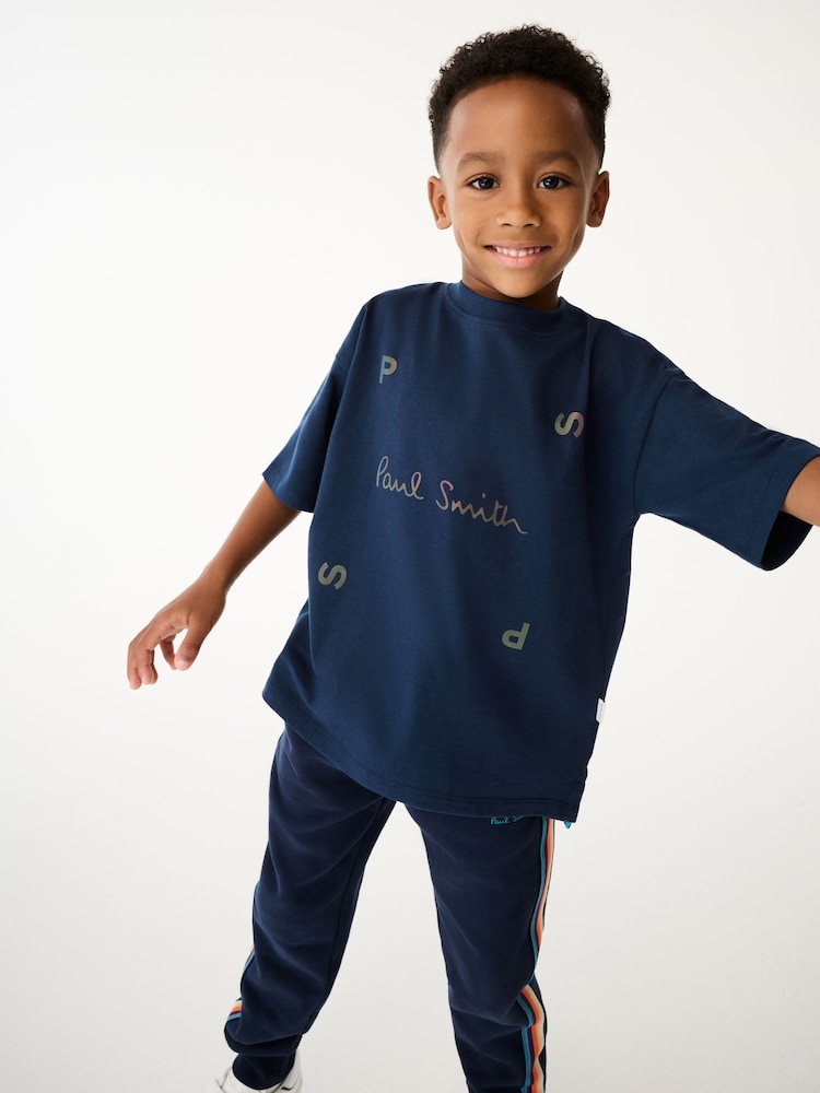 Marineblau - Paul Smith Junior – kurzärmliges, übergroßes T-Shirt mit ikonischem Print für Jungen - Bild 2 von 6 Marineblau - Paul Smith Junior – kurzärmliges, übergroßes T-Shirt mit ikonischem Print für Jungen - Bild 2 von 6