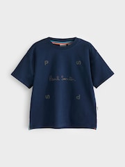 marine - T-shirt Paul Smith Junior garçon oversize à manches courtes et imprimé emblématique - Image 4 de 6
