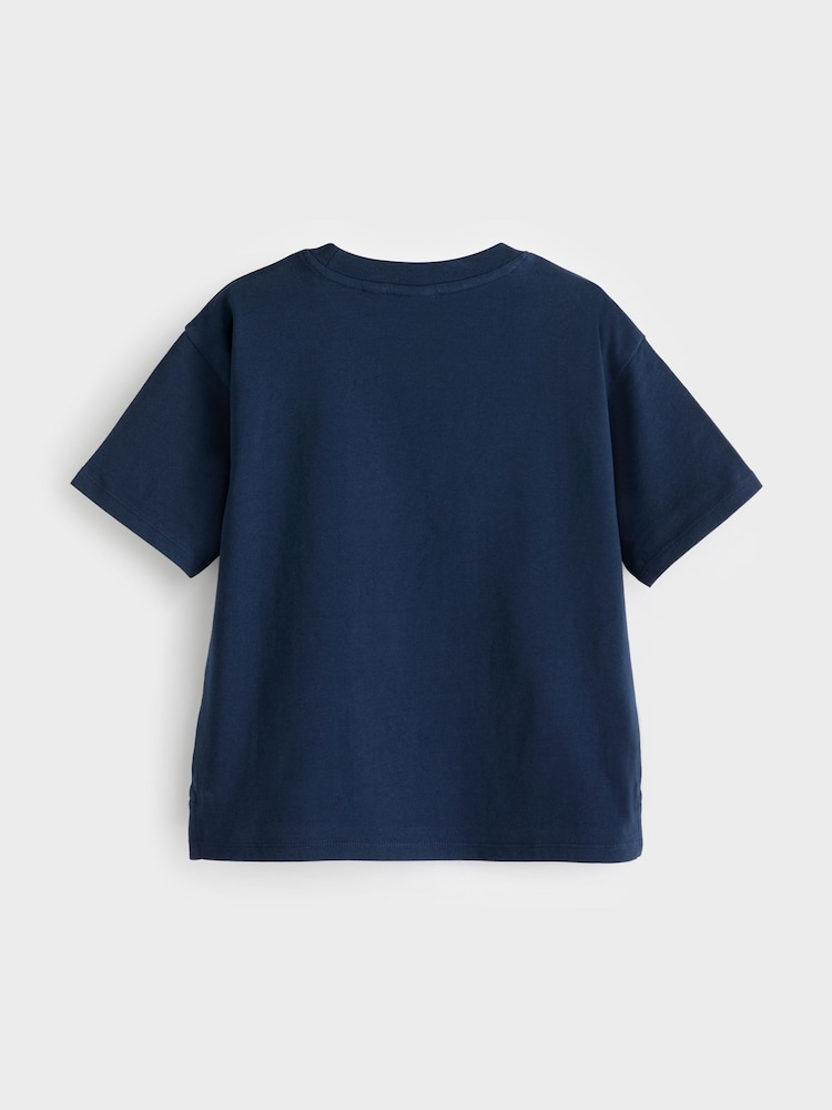 marine - T-shirt Paul Smith Junior garçon oversize à manches courtes et imprimé emblématique - Image 5 of 6