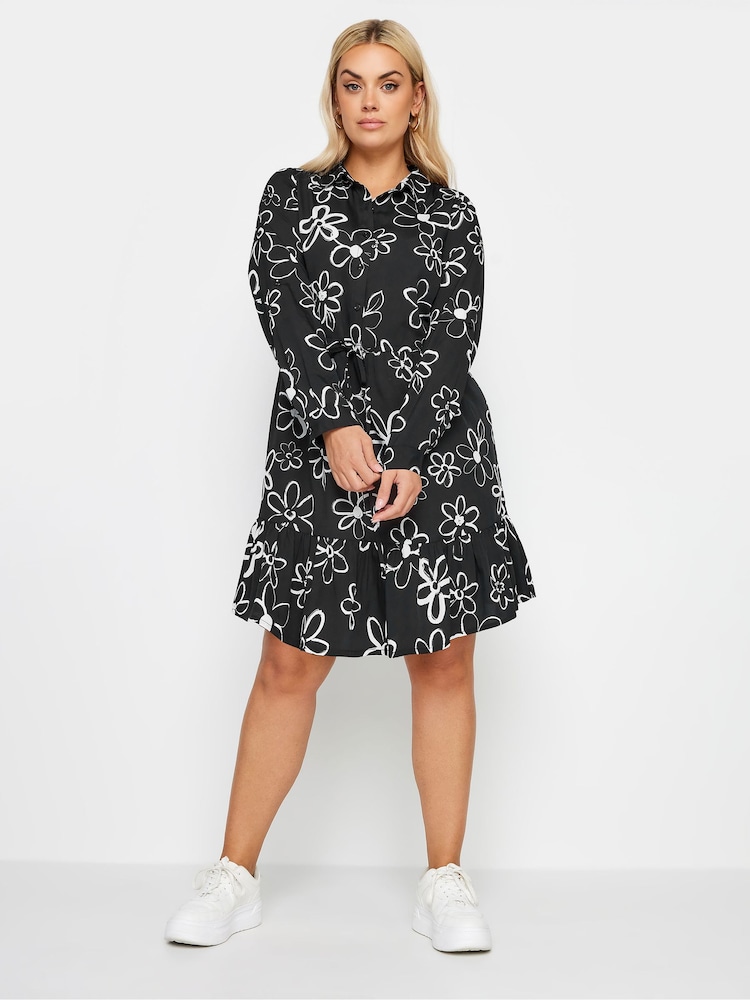 Yours Curve Black Shirt Tunic Dress - Image 2 of 4