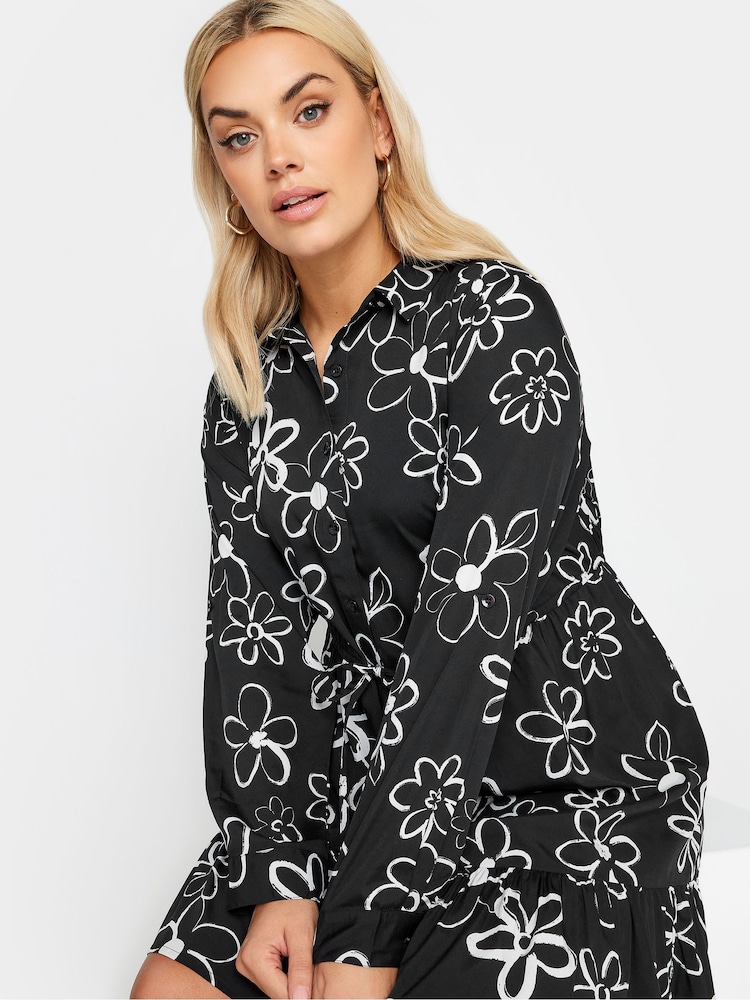 Yours Curve Black Shirt Tunic Dress - Image 4 of 4
