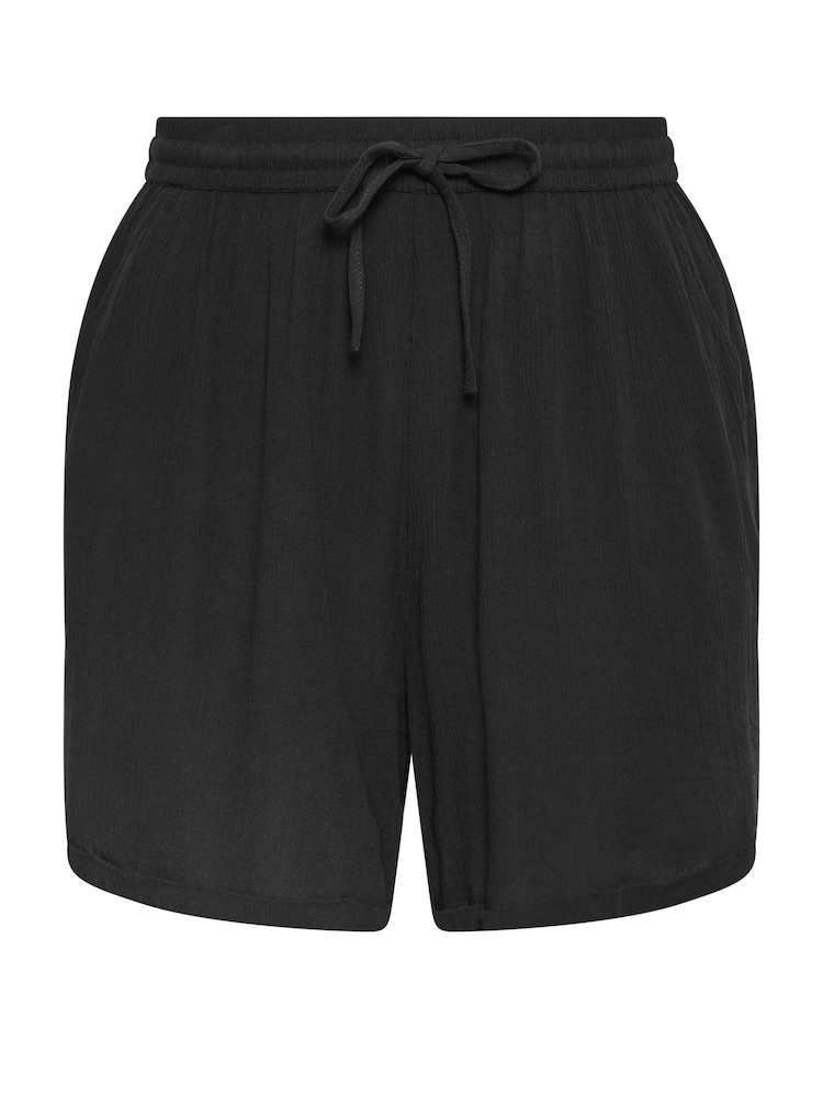 Yours Curve Black Limited Crinkle Short Co-Ord - Image 5 of 5
