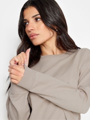 Natural - Sudadera con cuello redondo de PixiGirl Petite - Imagen 4 de 4