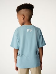 Bleu moyen - T-shirt Paul Smith Junior garçon oversize à manches courtes et imprimé emblématique - Image 2 de 10