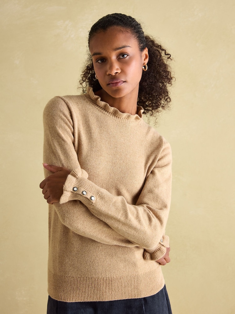 Joules Edith Oat Frill Neck Jumper - Image 1 of 6