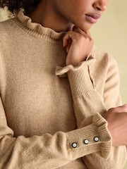 Joules Edith Oat Frill Neck Jumper - Image 4 of 6