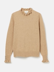 Joules Edith Oat Frill Neck Jumper - Image 6 of 6