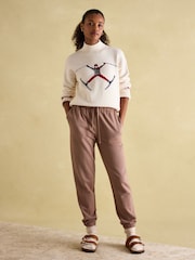 Joules Abigail Cream High Neck Intarsia Ski Jumper - Image 6 of 7