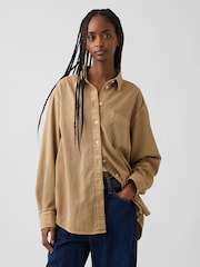 Gap Beige Denim Big Shirt - Image 1 of 4