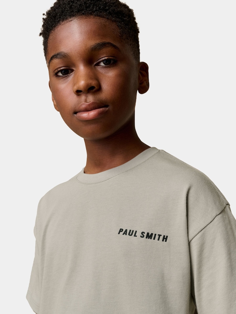 Gris - T-shirt Paul Smith Junior garçon oversize à manches courtes et imprimé emblématique - Image 3 of 10