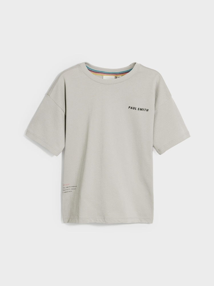 Gris - T-shirt Paul Smith Junior garçon oversize à manches courtes et imprimé emblématique - Image 6 of 10