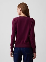Gap Burgundy Red Crew Neck Cardigan - Image 2 of 5