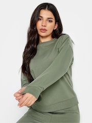 PixieGirl Petite Sage Green Crew Neck Sweatshirt - Image 1 of 4
