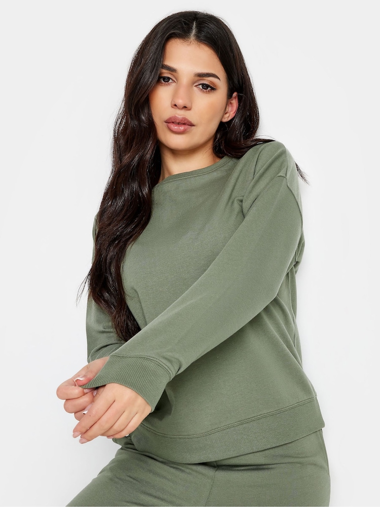 PixieGirl Petite Sage Green Crew Neck Sweatshirt - Image 1 of 4