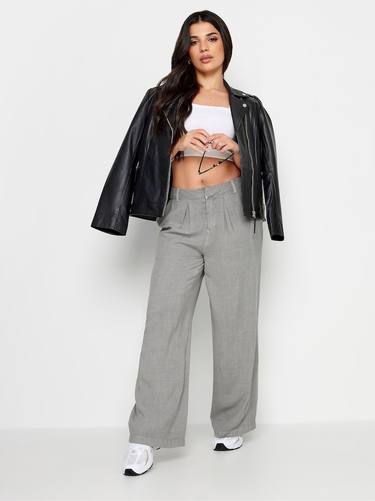 PixieGirl Petite Grey Smart 100% Cotton Trousers - Image 1 of 5