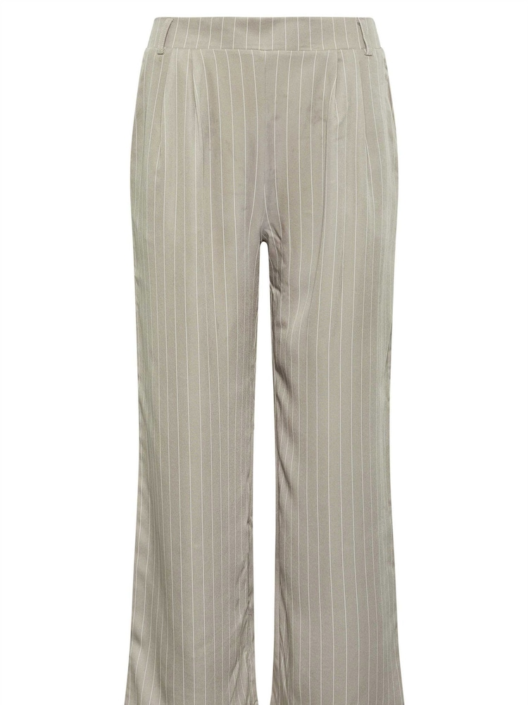 PixieGirl Petite Stone Brown Pinstripe Wide Leg Trousers - Image 5 of 5