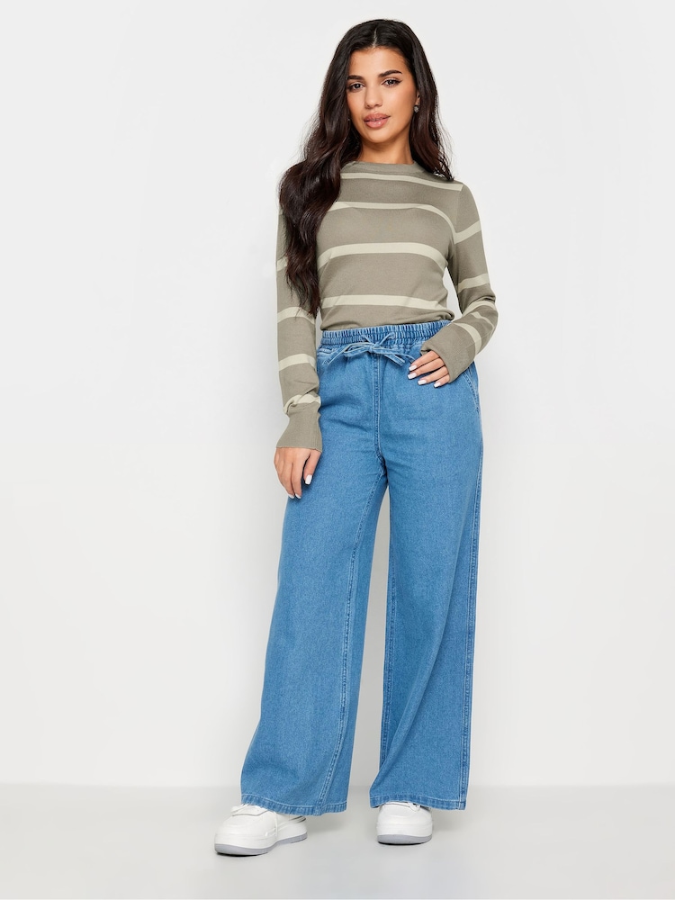 PixieGirl Petite Beige Brown Stripe Jumper - Image 2 of 4 PixieGirl Petite Beige Brown Stripe Jumper - Image 2 of 4