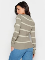 PixieGirl Petite Beige Brown Stripe Jumper - Image 3 of 4
