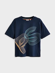 Bleu marine - T-shirt Paul Smith Junior garçon oversize à manches courtes et imprimé emblématique - Image 1 de 7