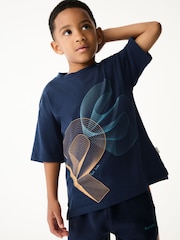 Bleu marine - T-shirt Paul Smith Junior garçon oversize à manches courtes et imprimé emblématique - Image 5 de 7