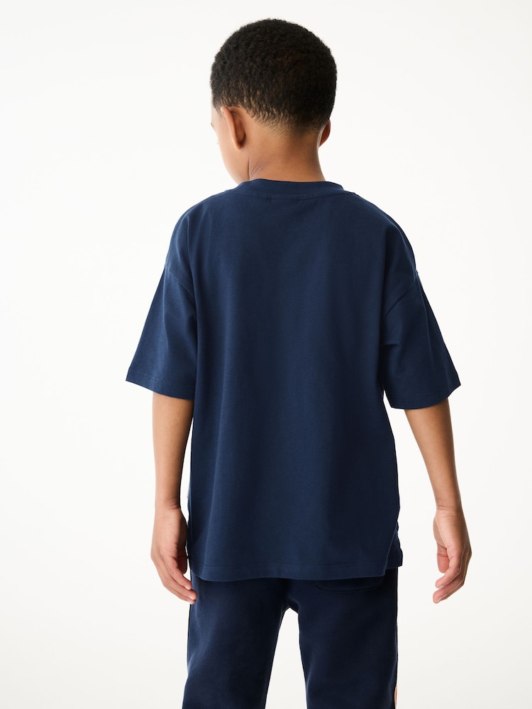 Bleu marine - T-shirt Paul Smith Junior garçon oversize à manches courtes et imprimé emblématique - Image 6 of 7