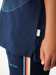 Bleu marine - T-shirt Paul Smith Junior garçon oversize à manches courtes et imprimé emblématique - Image 7 de 7