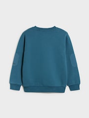Sweat ras du cou avec panneau de nylon bleu moyen Paul Smith Junior garçon - Image 2 de 10
