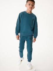Sweat ras du cou avec panneau de nylon bleu moyen Paul Smith Junior garçon - Image 7 de 10